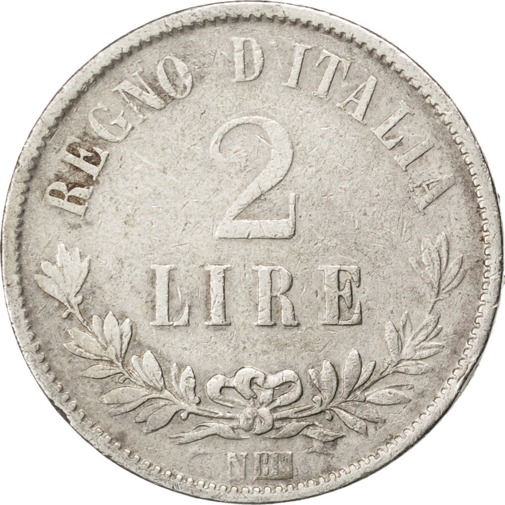 ITALY, 2 Lire, 1863, Naples, KM #16.1, VF(20-25), Silver, 9.70