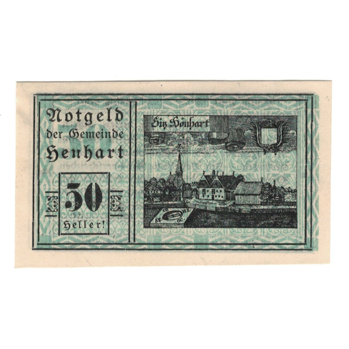 Banknot, Austria, Henhart O.Ö. Gemeinde, 50 Heller, Texte, 1920, 1920-12-31