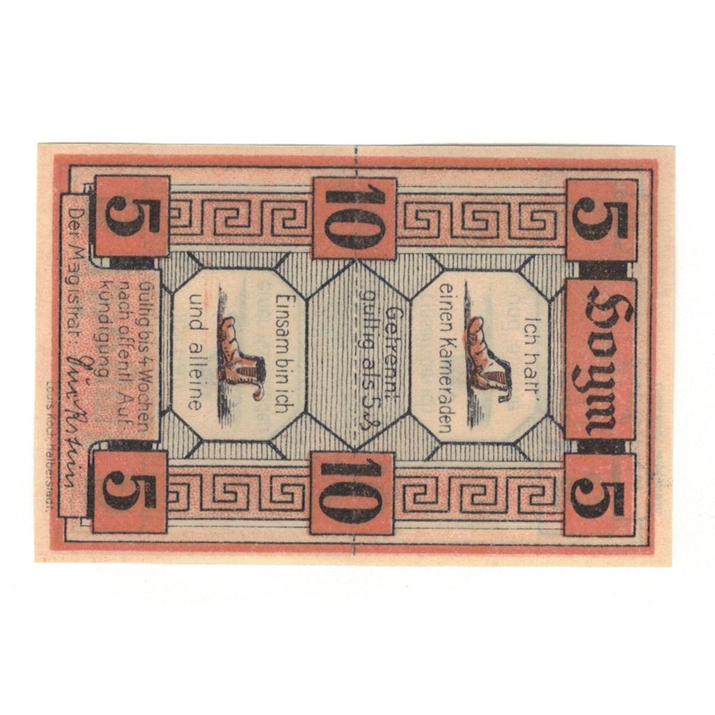 Banknote, Germany, Hoym Stadt, 10 Pfennig, Chaussures, undated (1921)