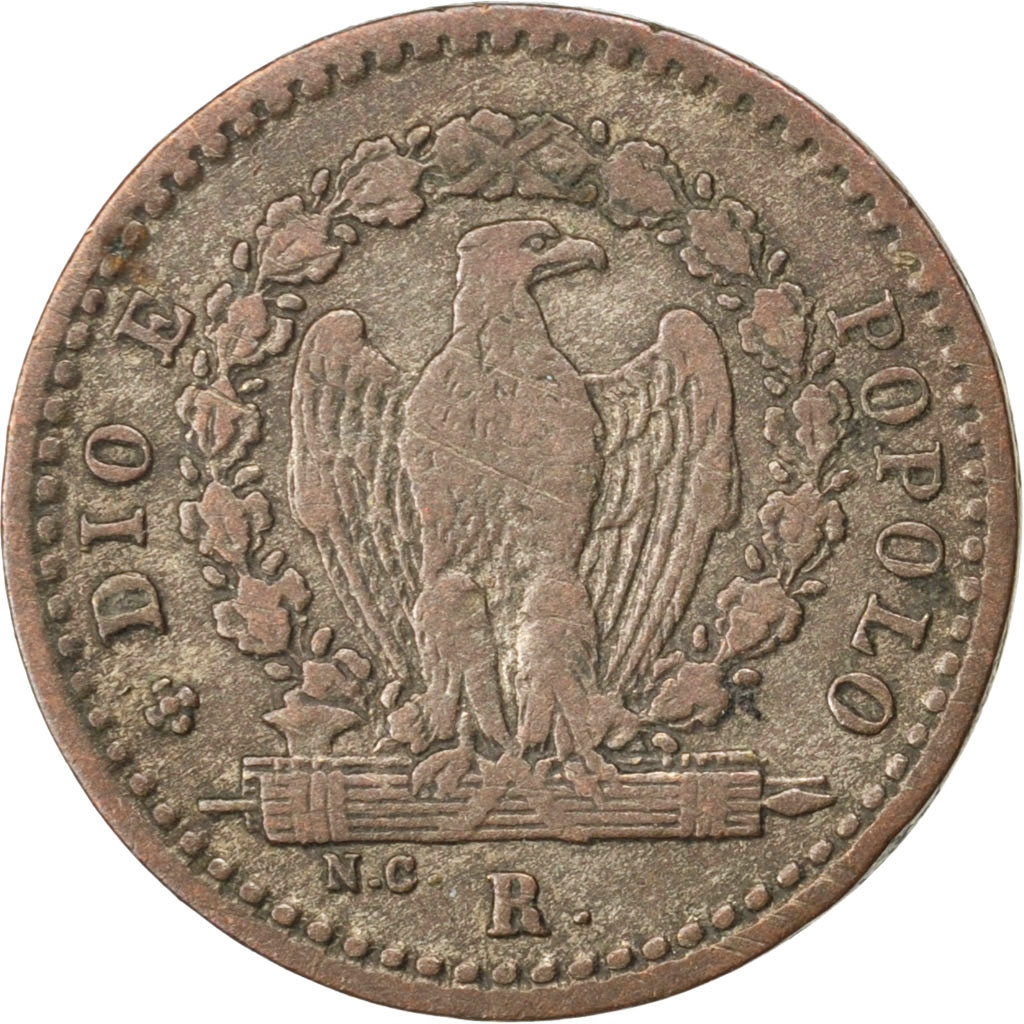ITALIAN STATES, 4 Baiocchi, 1849, Roma, KM #24, VF(30-35), Silver, 1.92