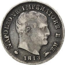 ITALIAN STATES, 5 Soldi, 1813, Milan, KM #5.1, EF(40-45), Silver, 1.21