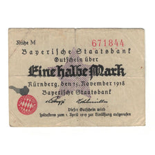 Banknote, Germany, Nurnberg Bayerische Staatsbank, 1/2 Mark, valeur faciale