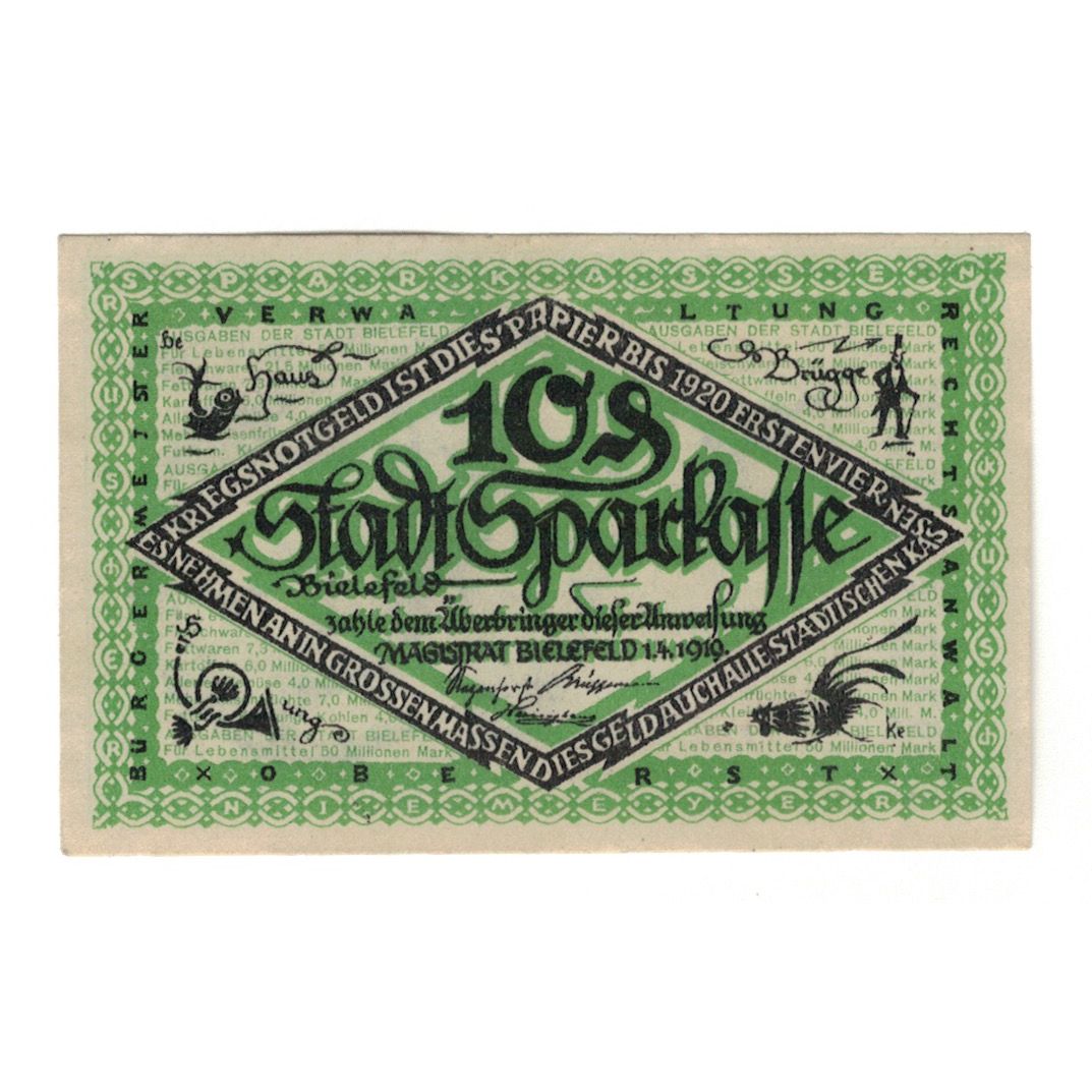 Billete, Austria, Bielefeld Stadt, 10 Heller, valeur faciale, 1920, 1920-04-01