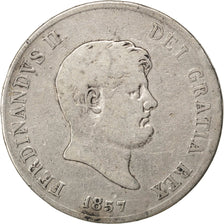 ITALIAN STATES, 120 Grana, 1857, KM #370, VF(30-35), Silver, 37, 27.14
