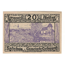 Banknote, Austria, Gschwandt O.Ö. Gemeinde, 20 Heller, Texte, 1920, 1920-05-07