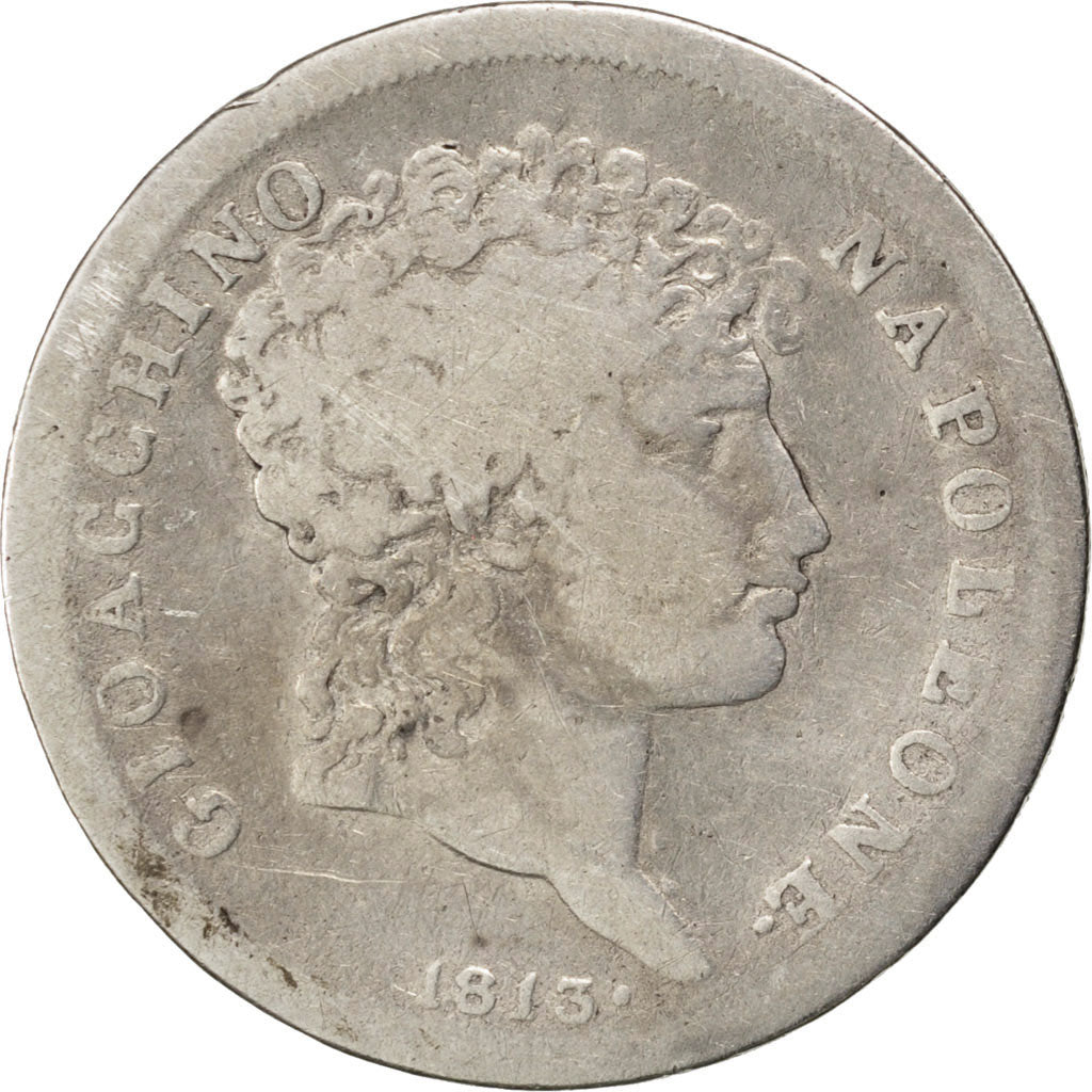 ITALIAN STATES, Lira, 1813, KM #257, VF(20-25), Silver, 23, 4.67
