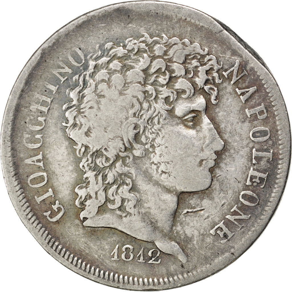 Coin, ITALIAN STATES, NAPLES, Joachim Murat, Lira, 1812, VF(20-25), Silver