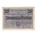 Billet, Autriche, Ebelsberg O.Ö. Gemeinde, 20 Heller, Batiment, 1920