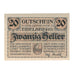 Billet, Autriche, Ebelsberg O.Ö. Gemeinde, 20 Heller, batiment 2, 1920