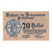Billet, Autriche, Ernstbrunn N.Ö. Ortsgemeinde, 20 Heller, Texte, 1921