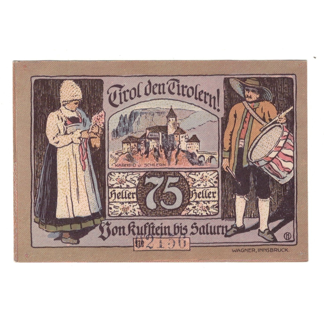 Geldschein, Österreich, Innsbruck Tirol Prv. Notgeld Sammlerbund Innsbruck, 75