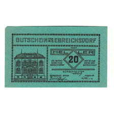 Geldschein, Österreich, Ebreichsdorf N.Ö. Marktgemeinde, 20 Heller, Texte