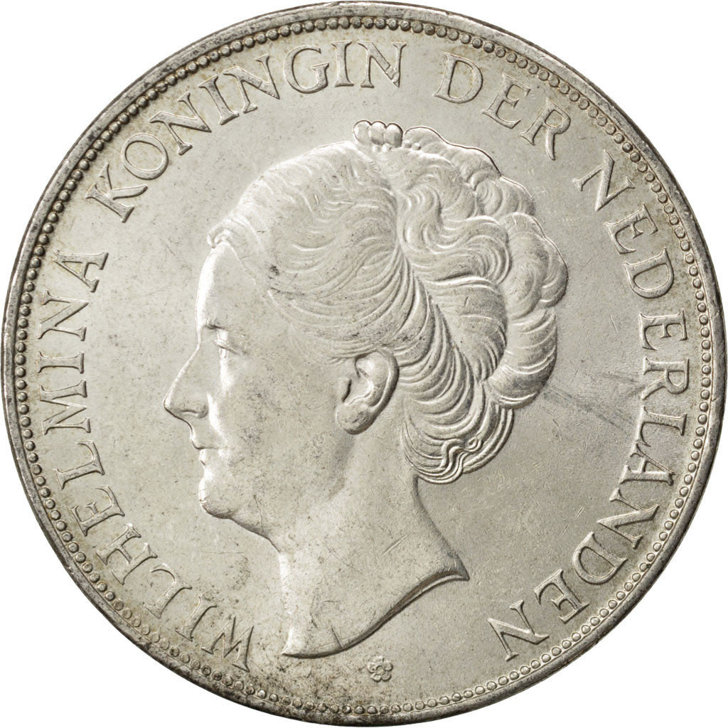 Coin, Netherlands, Wilhelmina I, 2-1/2 Gulden, 1938, AU(55-58), Silver, KM:165