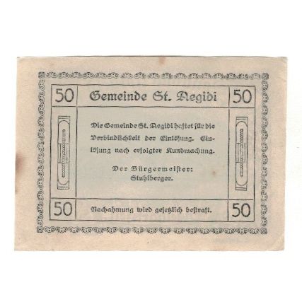 Billete, Austria, Donautalnotgeld O.Ö. der Gemeinden, 50 Heller, Texte 9, EBC