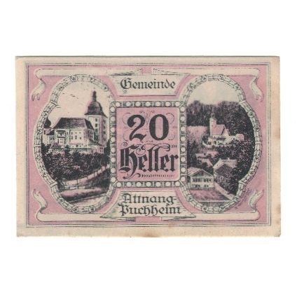 Banknote, Austria, Attnang-Puchheim O.Ö. Gemeinde, 20 Heller, personnage, 1920