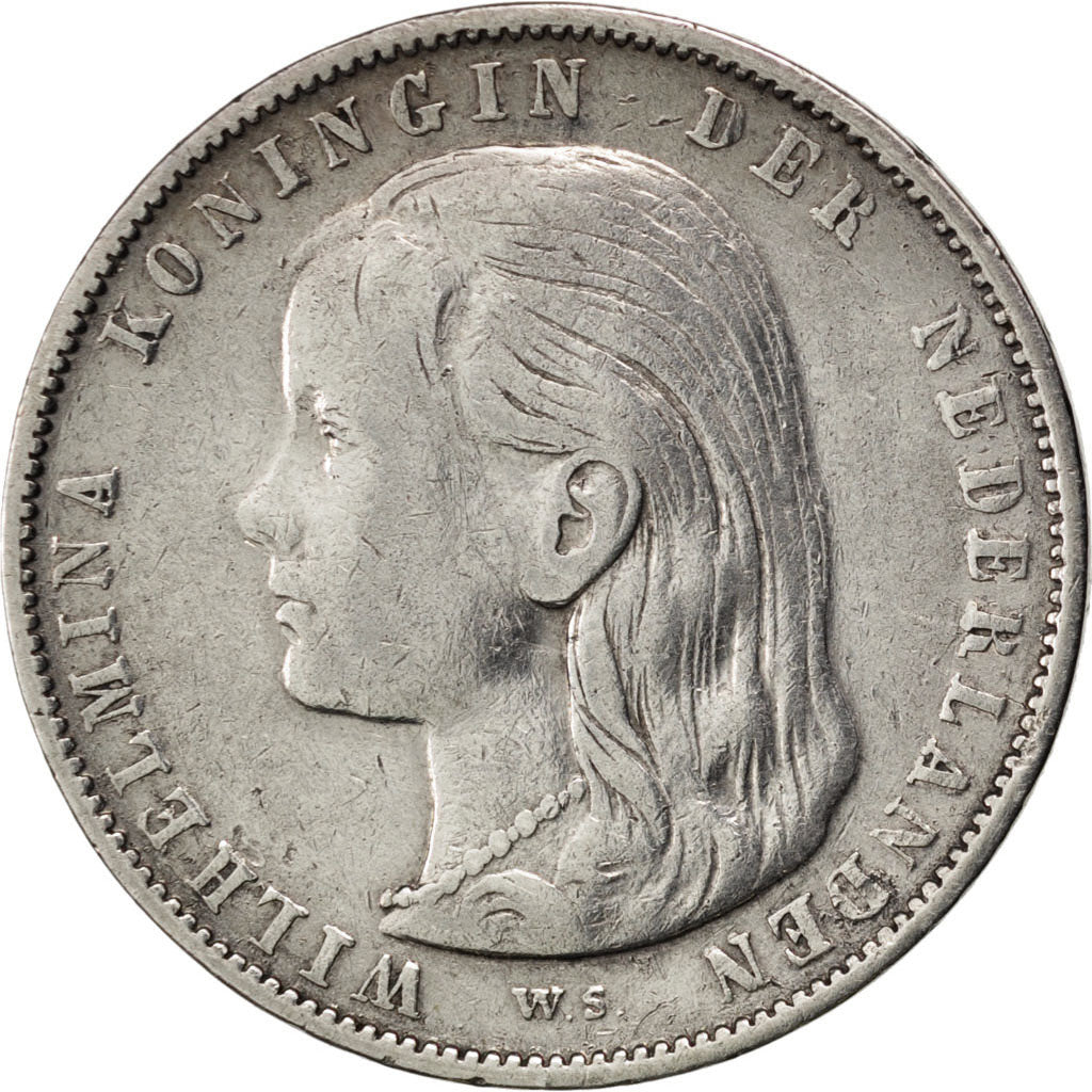 NETHERLANDS, Gulden, 1897, KM #117, EF(40-45), Silver, 28, 9.90