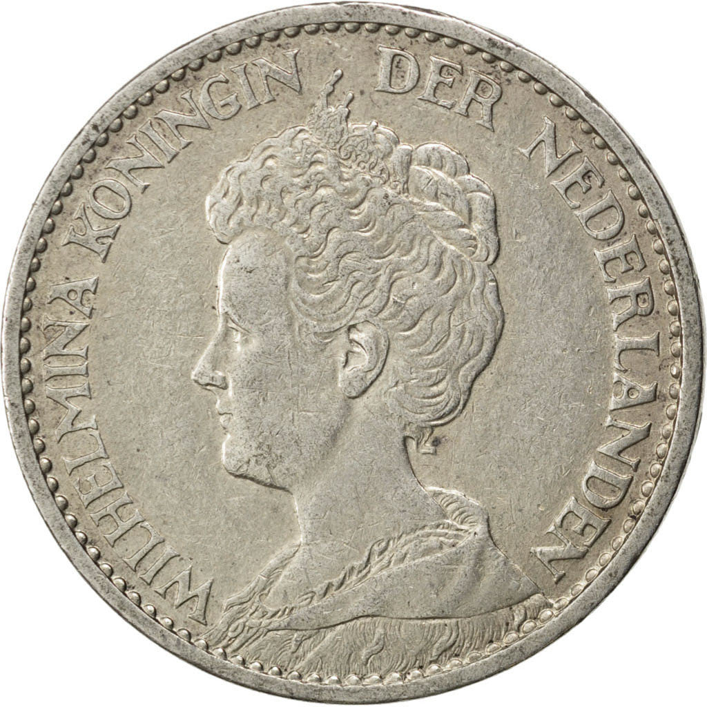 Coin, Netherlands, Wilhelmina I, Gulden, 1914, AU(50-53), Silver, KM:148
