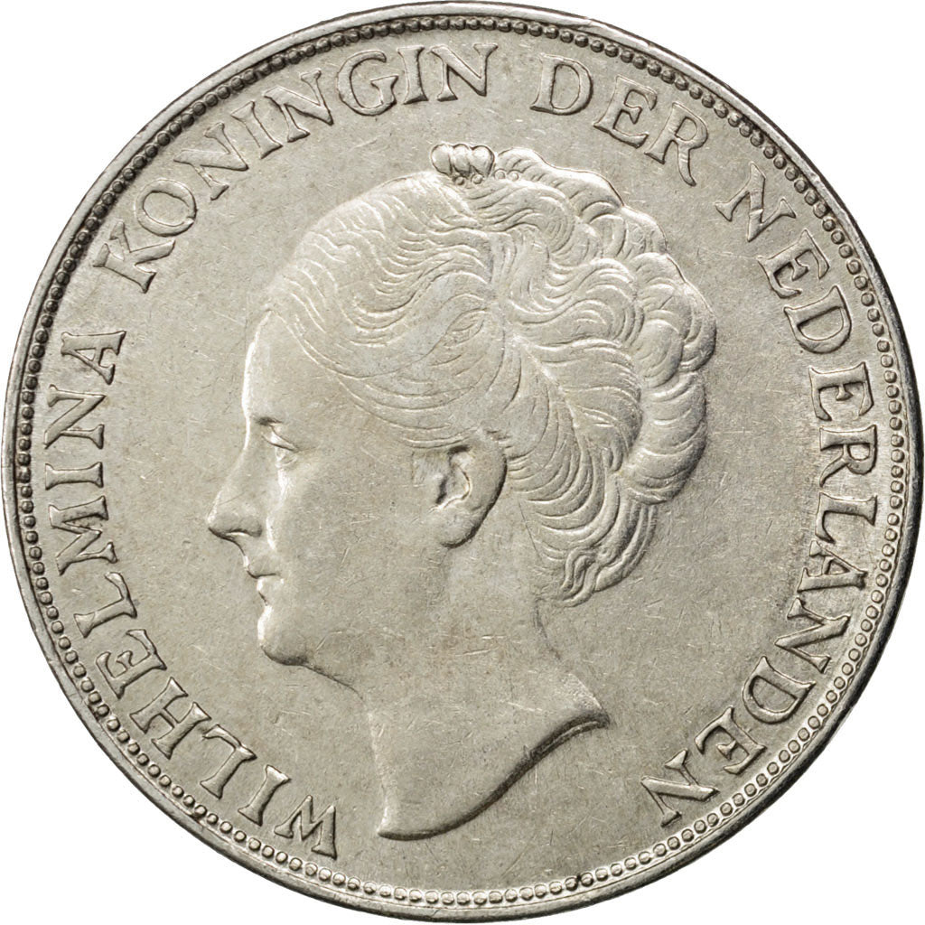 NETHERLANDS, Gulden, 1944, KM #161.2, AU(50-53), Silver, 28, 9.95