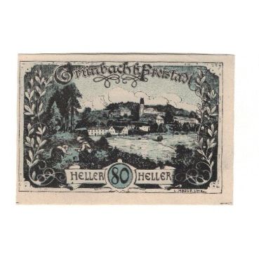 Geldschein, Österreich, Grübach bei Freistadt O.Ö. Gemeinde, 80 Heller