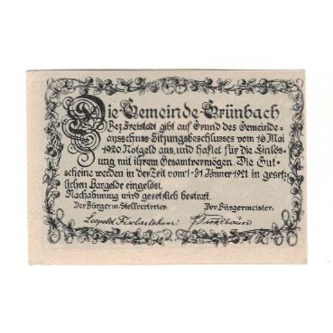 Geldschein, Österreich, Grübach bei Freistadt O.Ö. Gemeinde, 80 Heller