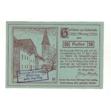 Nota, Áustria, Oftering O.Ö. Gemeinde, 50 Heller, château, 1920, 1920-12-31