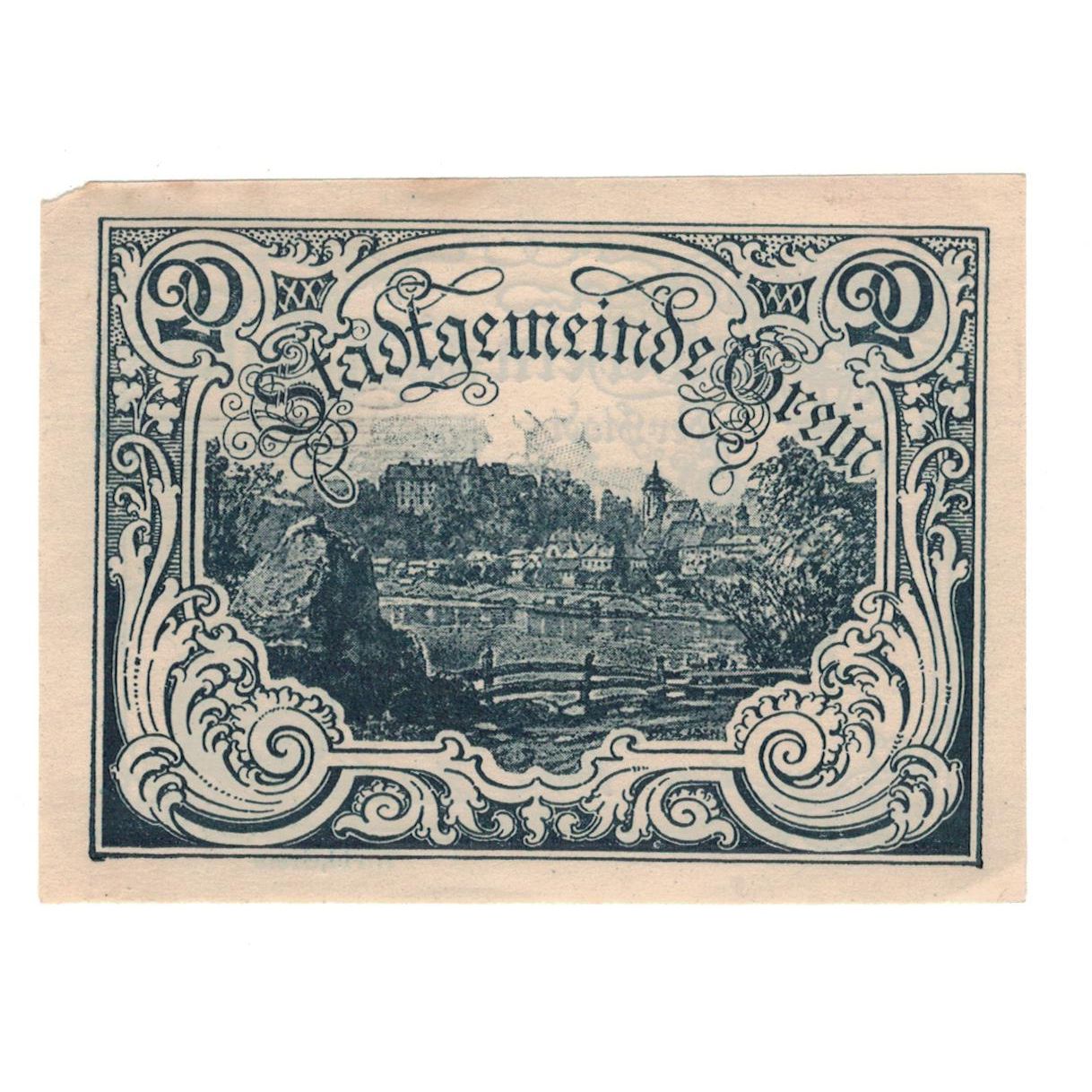 Geldschein, Österreich, Grein O.Ö. Stadtgemeinde, 20 Heller, Texte, 1920