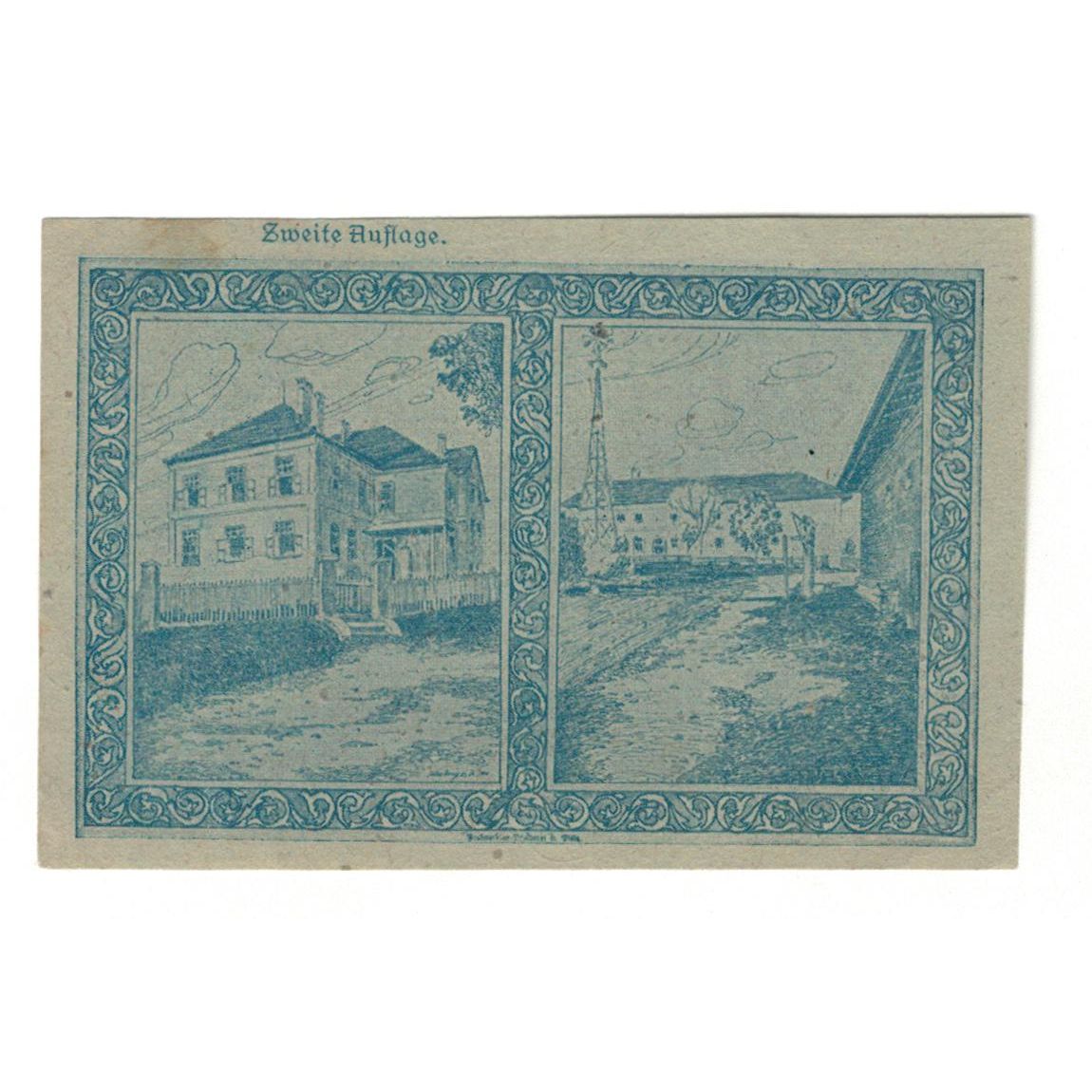 Banknote, Austria, Holzhausen O.Ö. Gemeinde, 50 Heller, paysage, 1920