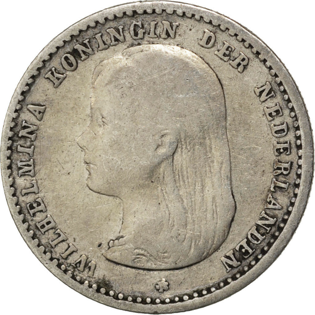 NETHERLANDS, 10 Cents, 1892, KM #116, VF(20-25), Silver, 15.2, 1.36