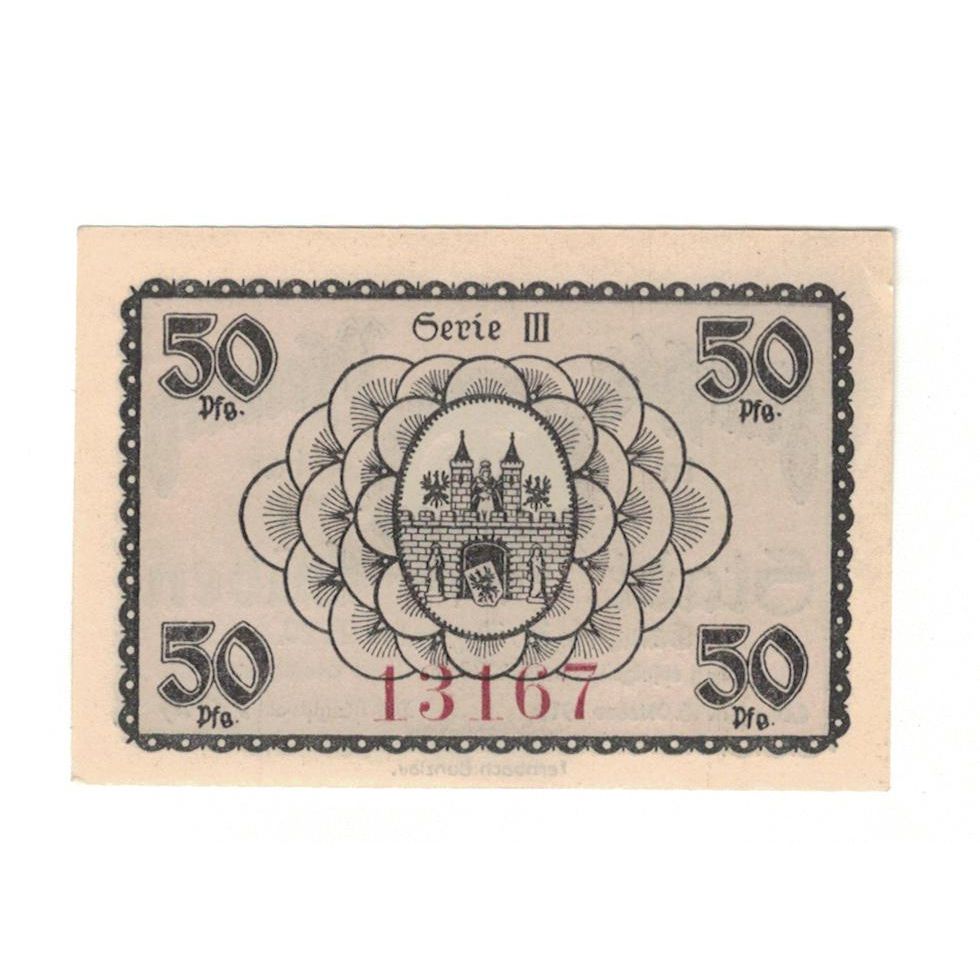 Banknote, Germany, Lüben Stadt, 50 Pfennig, château, 1920, 1920-12-31