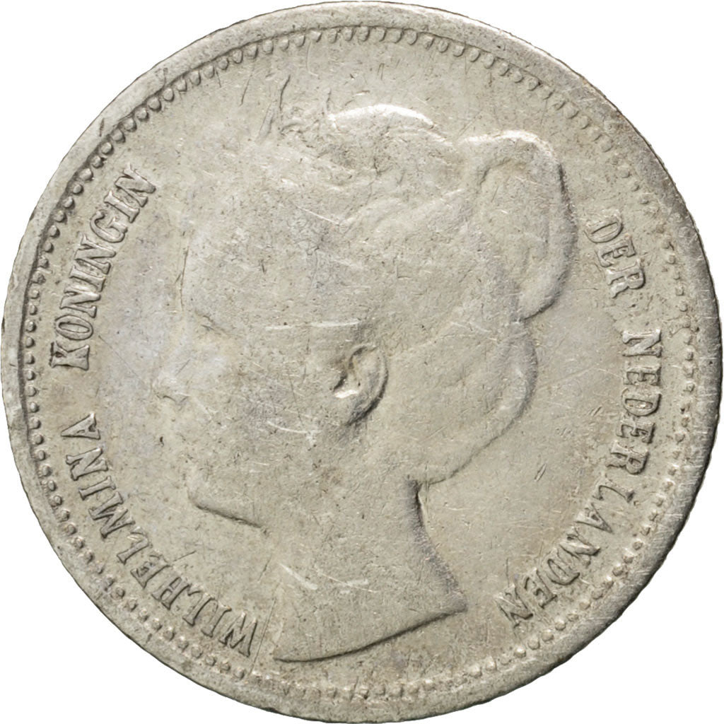NETHERLANDS, 10 Cents, 1898, KM #119, VF(20-25), Silver, 15, 1.38