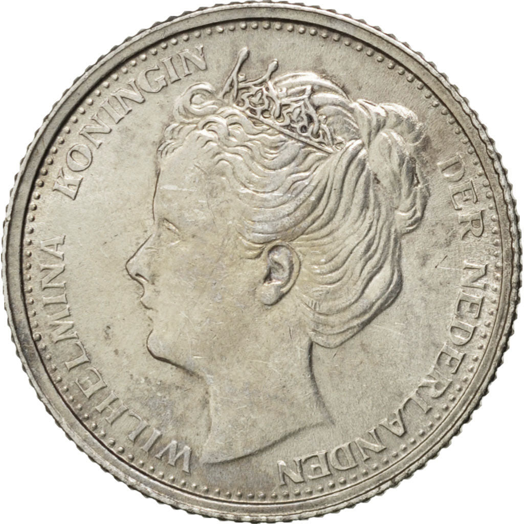 NETHERLANDS, 10 Cents, 1904, KM #136, AU(55-58), Silver, 15, 1.40