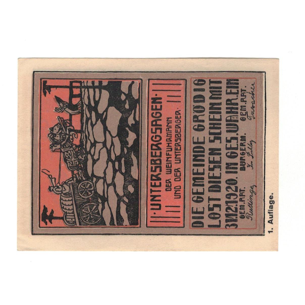 Geldschein, Österreich, Grödig sbg. Gemeinde, 60 Heller, paysage 1, 1920