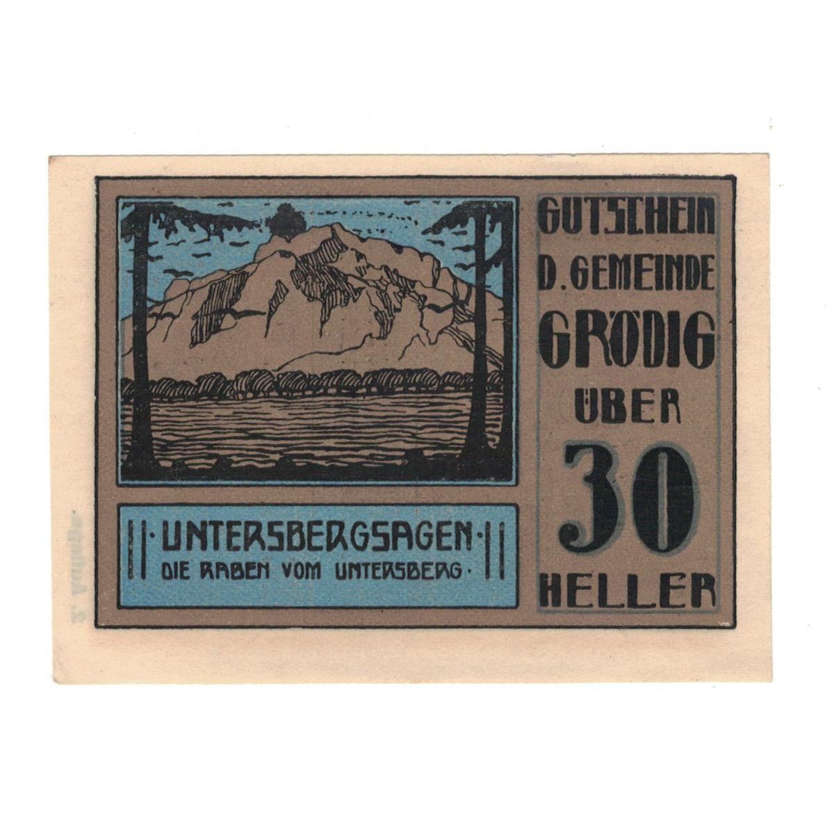Geldschein, Österreich, Grödig sbg. Gemeinde, 30 Heller, enfants, 1920