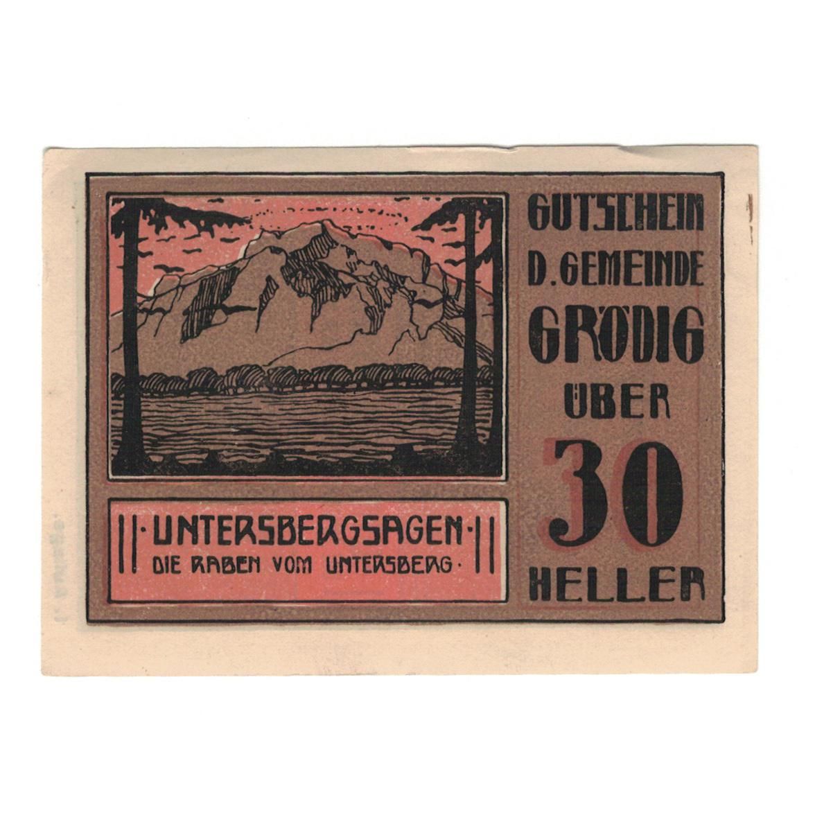 Geldschein, Österreich, Grödig sbg. Gemeinde, 30 Heller, enfants 1, 1920