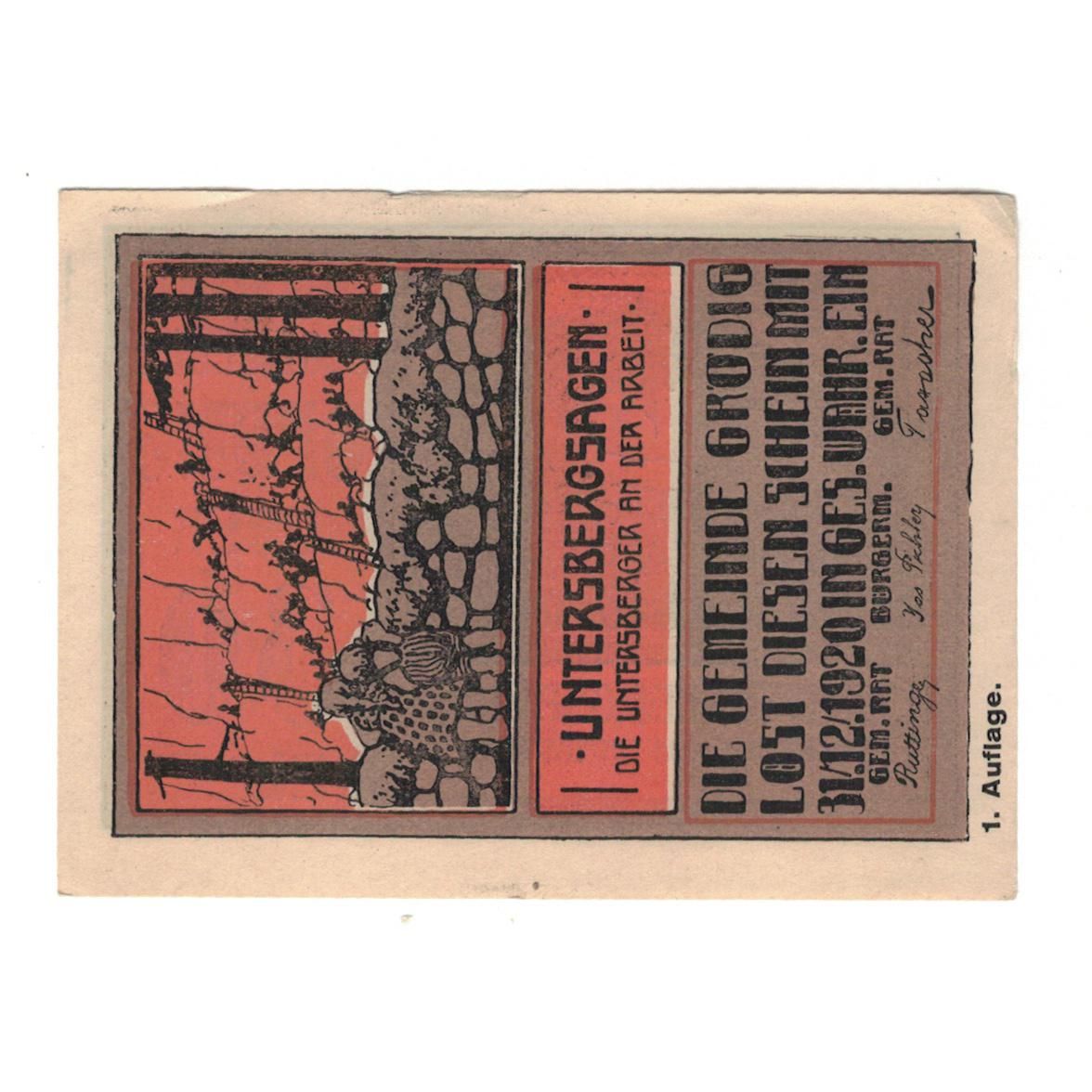 Geldschein, Österreich, Grödig sbg. Gemeinde, 30 Heller, enfants 1, 1920