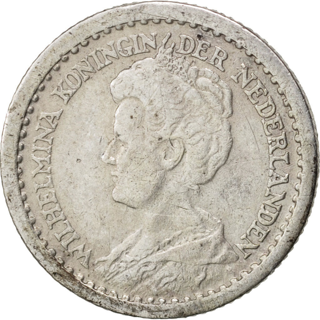 NETHERLANDS, 10 Cents, 1910, KM #145, VF(30-35), Silver, 15, 1.38