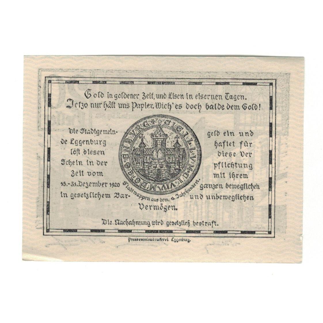 Geldschein, Österreich, Eggenburg N.Ö. Stadtgemeinde, 20 Heller, paysage