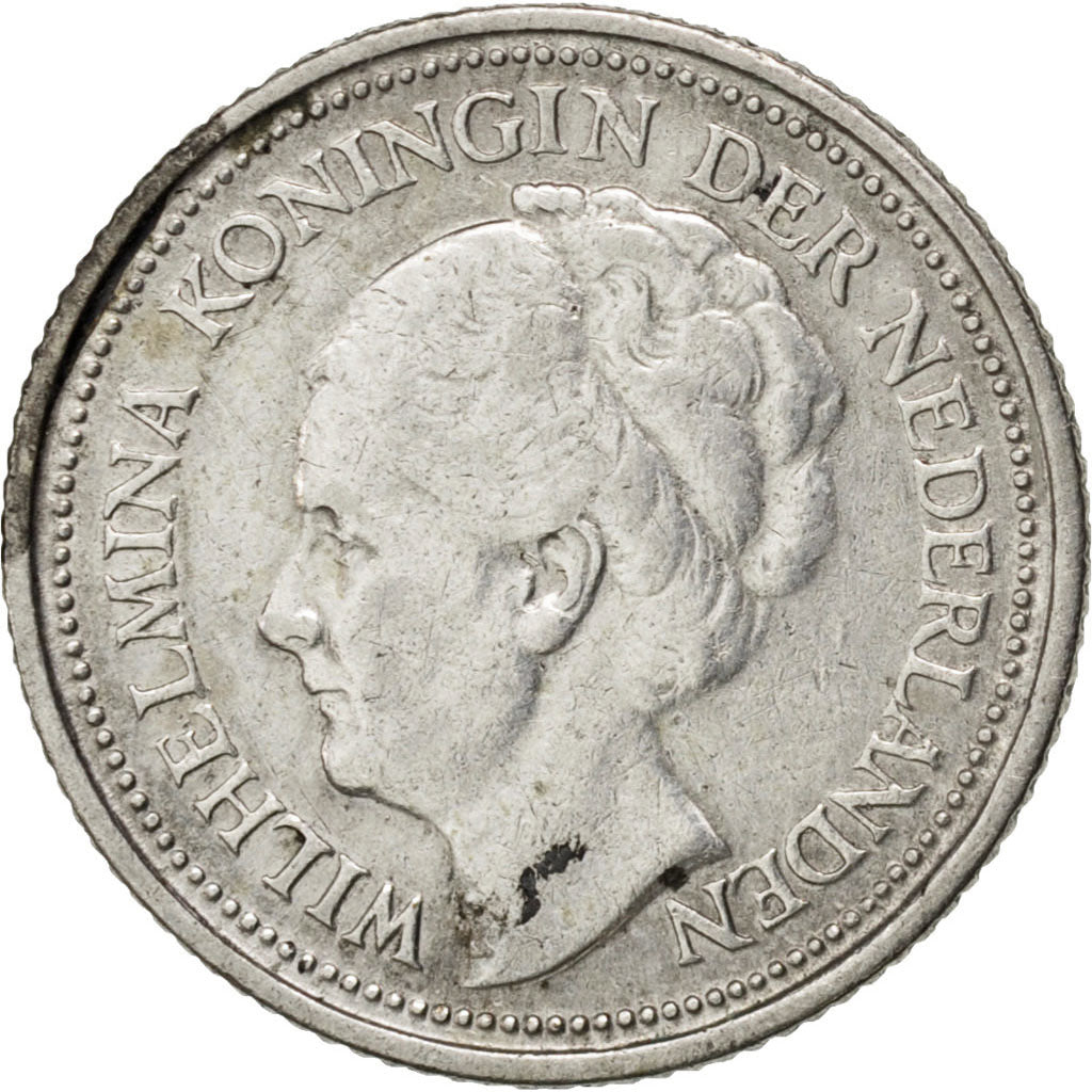 NETHERLANDS, 10 Cents, 1926, KM #163, EF(40-45), Silver, 15, 1.41