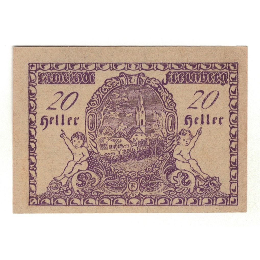 Geldschein, Österreich, Freinberg O.Ö. Gemeinde, 20 Heller, paysage, 1920