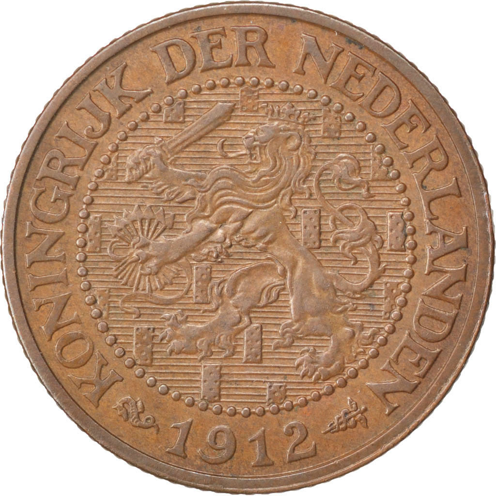 Coin, Netherlands, Wilhelmina I, 2-1/2 Cent, 1912, AU(50-53), Bronze, KM:150