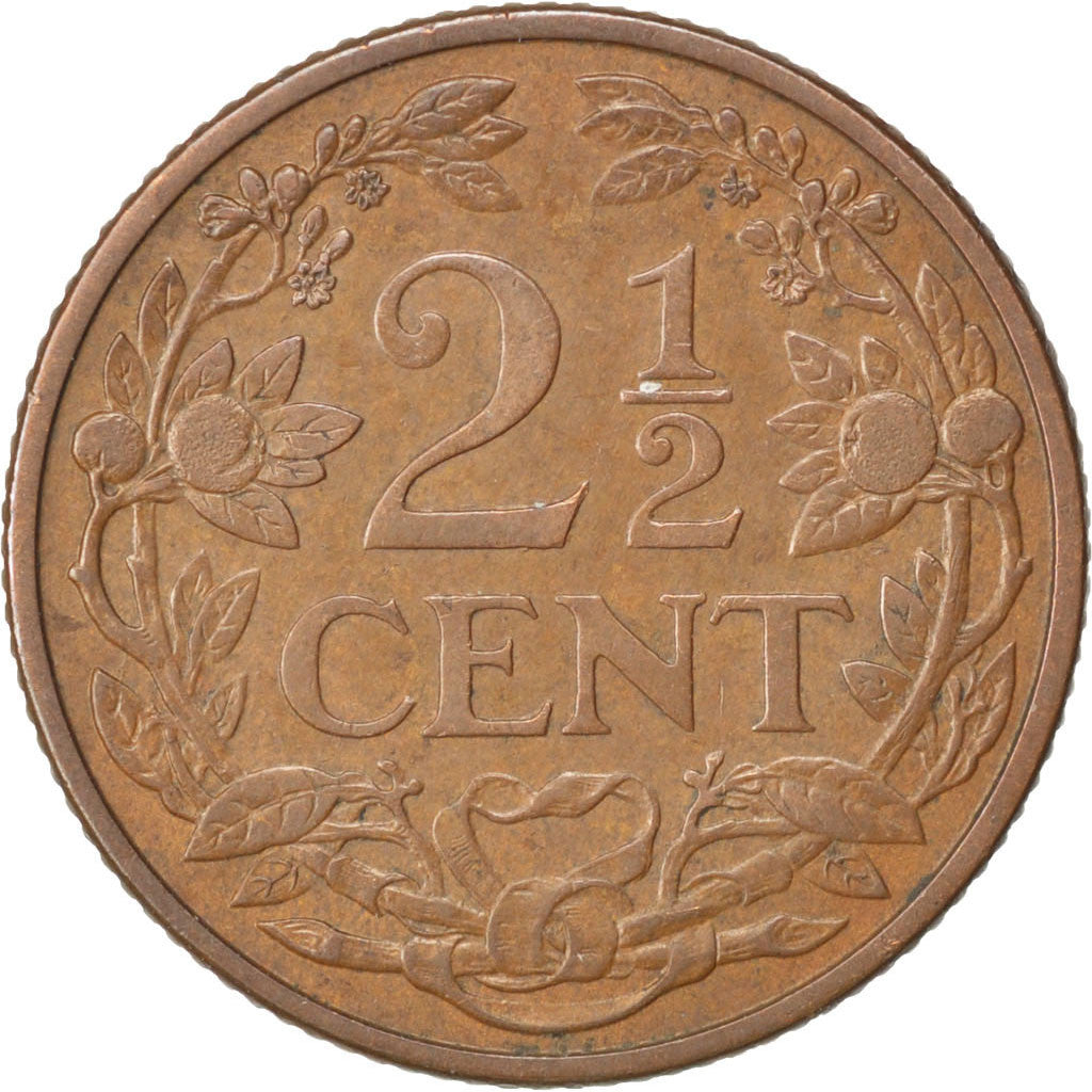Coin, Netherlands, Wilhelmina I, 2-1/2 Cent, 1912, AU(50-53), Bronze, KM:150