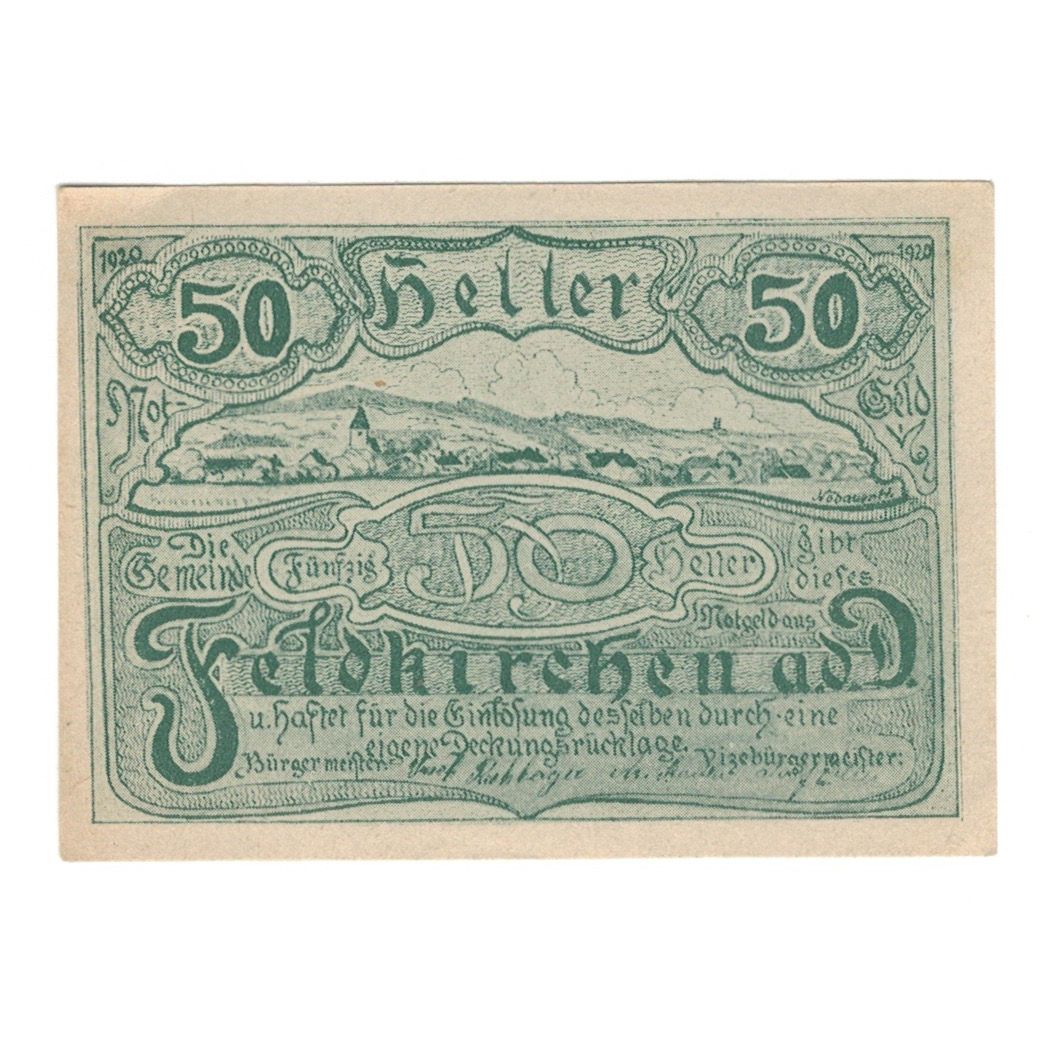 Geldschein, Österreich, Feldkirchen An Der Donau O.Ö. Gemeinde, 50 Heller