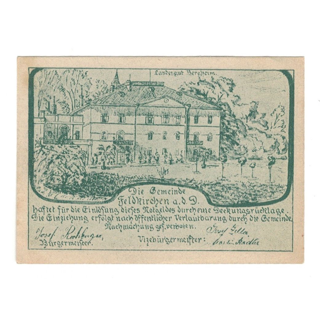 Geldschein, Österreich, Feldkirchen An Der Donau O.Ö. Gemeinde, 50 Heller