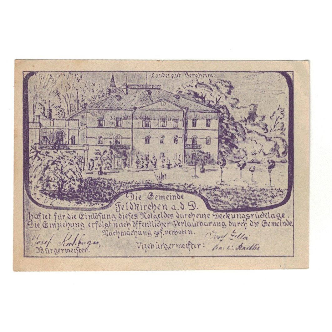 Geldschein, Österreich, Feldkirchen An Der Donau O.Ö. Gemeinde, 30 Heller