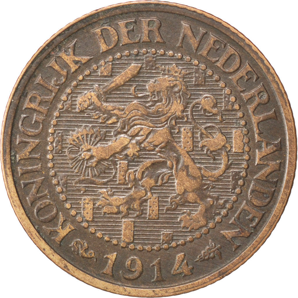 Netherlands, Wilhelmina I, 2-1/2 Cent, 1914, Bronze, EF(40-45), KM:150