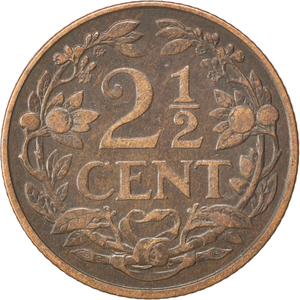 Netherlands, Wilhelmina I, 2-1/2 Cent, 1914, Bronze, EF(40-45), KM:150