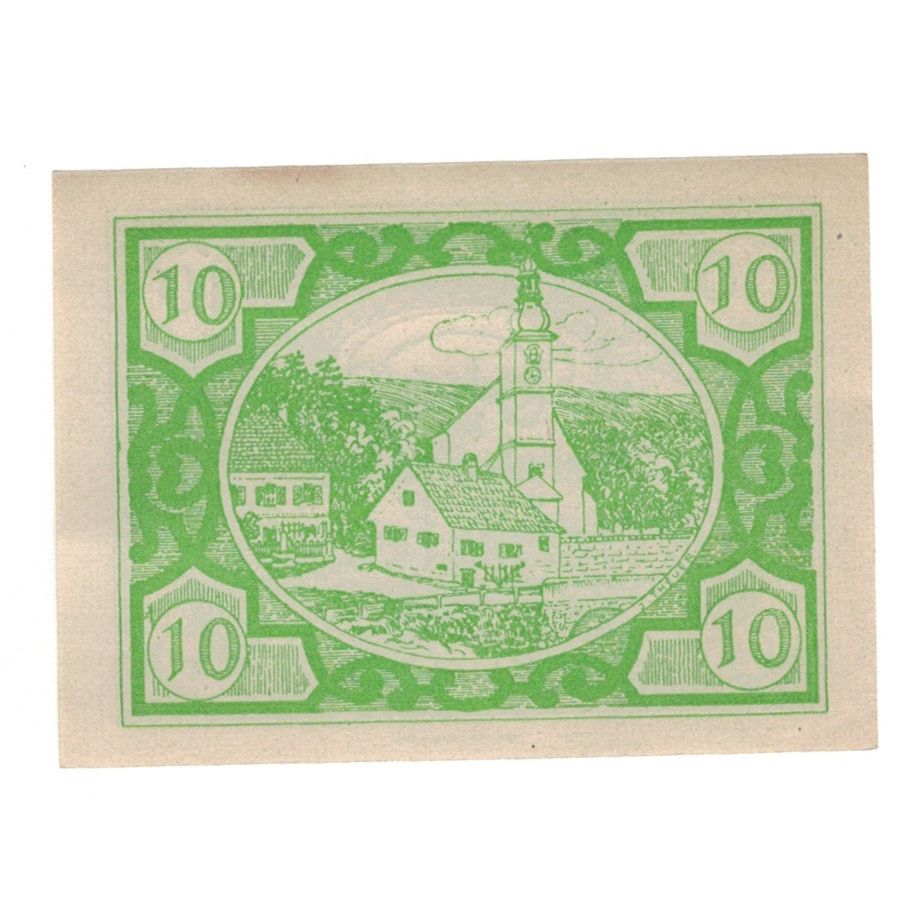 Geldschein, Österreich, Fischlham O.Ö. Gemeinde, 10 Heller, village, 1920