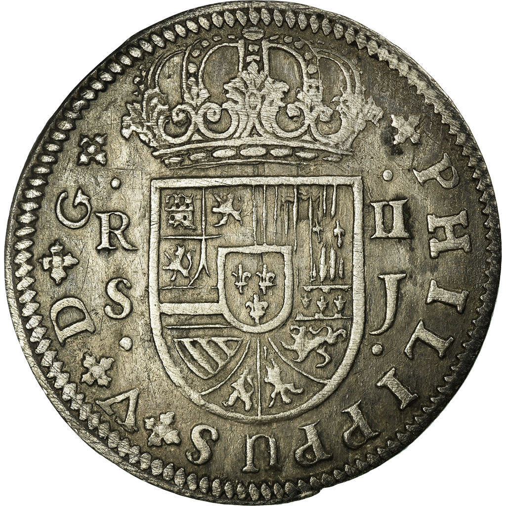 Moneda, España, Philip V, 2 Reales, 1722, Seville, MBC+, Plata, KM:307