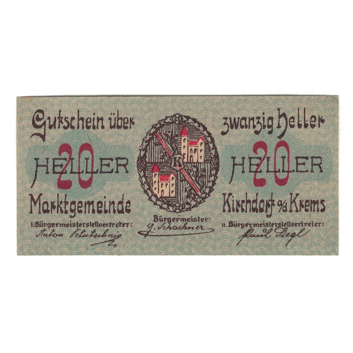 Geldschein, Österreich, 20 Heller, paysage, 1921, 1921-03-31, VZ, Mehl:FS 445II