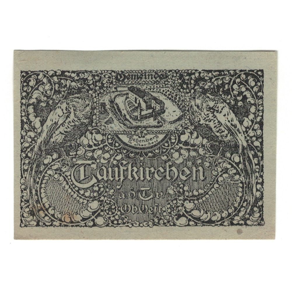Banknote, Austria, Taufkirchen an der Trattnach O.Ö. Gemeinde, 50 Heller